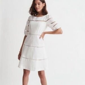 Circle Lace Trim Flare‎ Dress, Size 8 Petite EUC